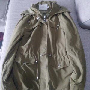 ONLY Women's Small HOODED PARKA JACKET Coat Green/Olive